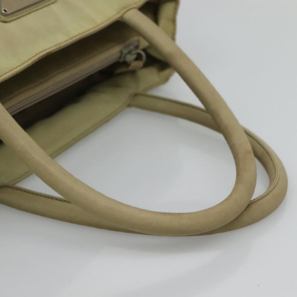 PRADA Hand Bag Nylon Beige Auth bs23980