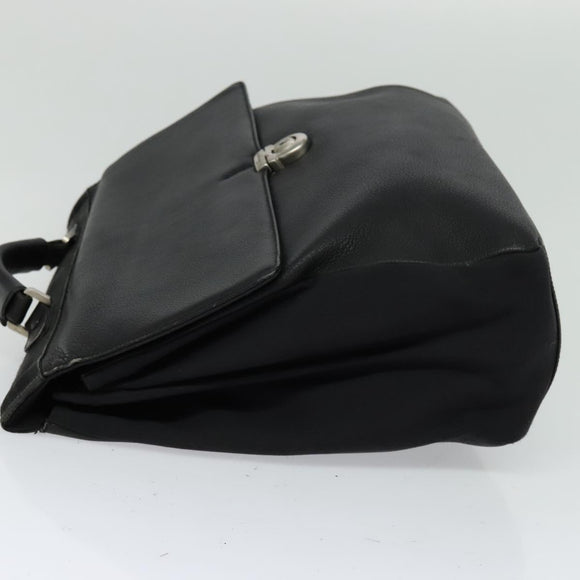 Salvatore Ferragamo Business Bag Leather Black Auth bs23984