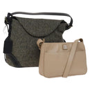 Poro Ralph Lauren Shoulder Bag Wool 2 Set Gray Beige Auth bs23987-1