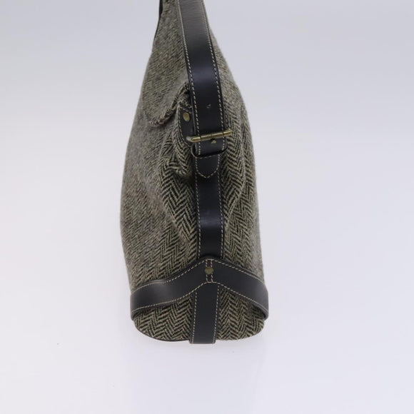 Poro Ralph Lauren Shoulder Bag Wool 2Set Gray Beige Auth bs23987