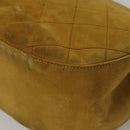 CHANEL Matelasse Hand Bag Suede Yellow CC Auth bs24019-15