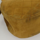 CHANEL Matelasse Hand Bag Suede Yellow CC Auth bs24019-16