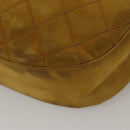 CHANEL Matelasse Hand Bag Suede Yellow CC Auth bs24019-9