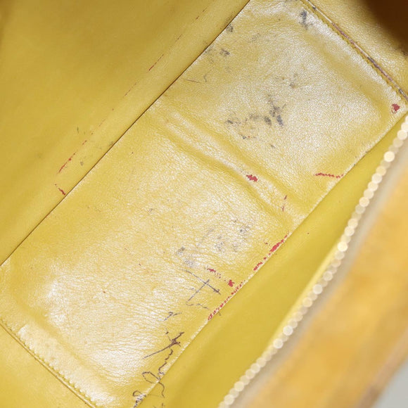 CHANEL Matelasse Hand Bag Suede Yellow CC Auth bs24019