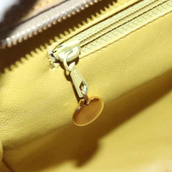 CHANEL Matelasse Hand Bag Suede Yellow CC Auth bs24019