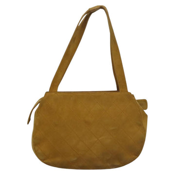 CHANEL Matelasse Hand Bag Suede Yellow CC Auth bs24019 - 0