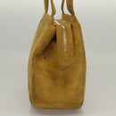 CHANEL Matelasse Hand Bag Suede Yellow CC Auth bs24019-3