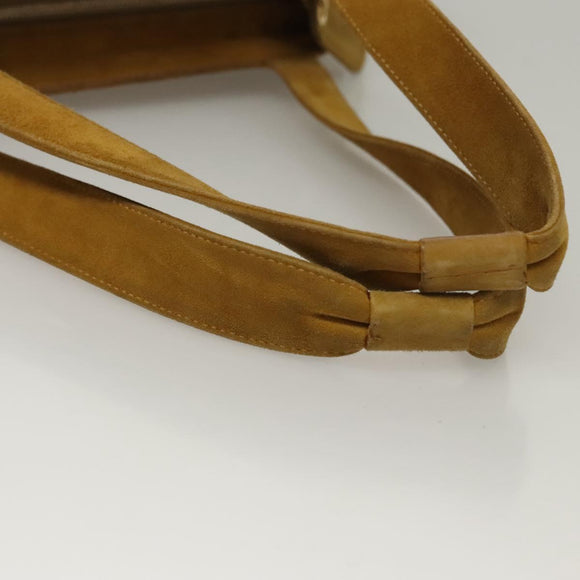 CHANEL Matelasse Hand Bag Suede Yellow CC Auth bs24019