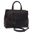 FENDI Toulouse Tote Bag Leather 2way Brown Gold Auth bs24036-1