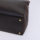 FENDI Toulouse Tote Bag Leather 2way Brown Gold Auth bs24036-15