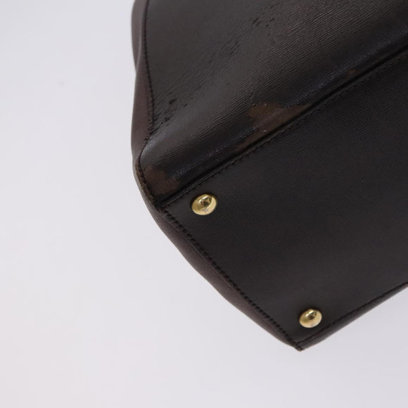 FENDI Toulouse Tote Bag Leather 2way Brown Gold Auth bs24036