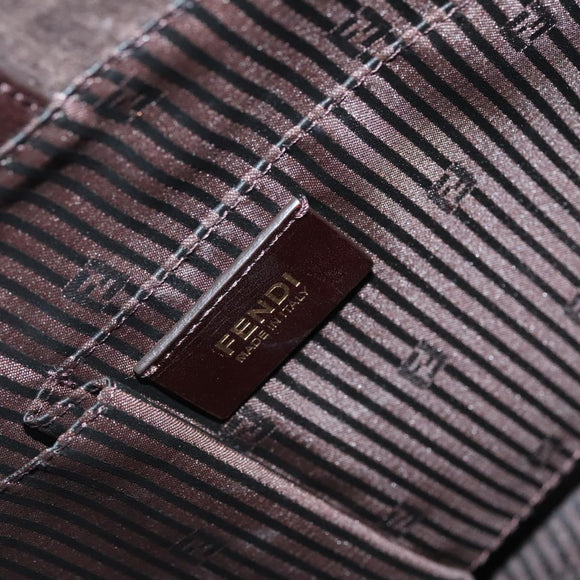 FENDI Toulouse Tote Bag Leather 2way Brown Gold Auth bs24036