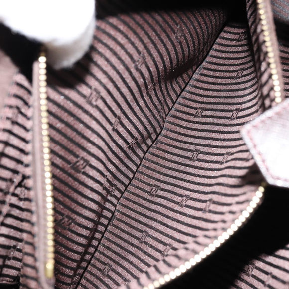FENDI To joule Tote Bag Leather 2way Brown Gold Auth bs24036
