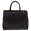 FENDI Toulouse Tote Bag Leather 2way Brown Gold Auth bs24036-2