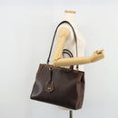 FENDI To joule Tote Bag Leather 2way Brown Gold Auth bs24036-32
