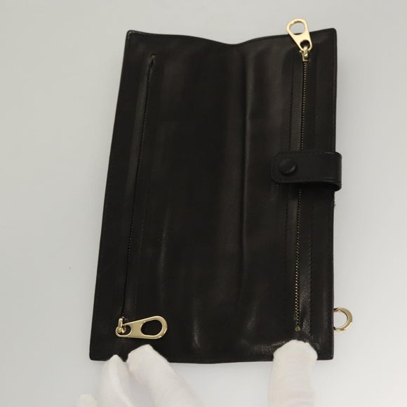 BOTTEGA VENETA Pouch Leather Black Auth bs24042