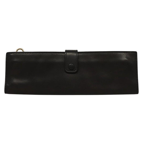 BOTTEGA VENETA Pouch Leather Black Auth bs24042