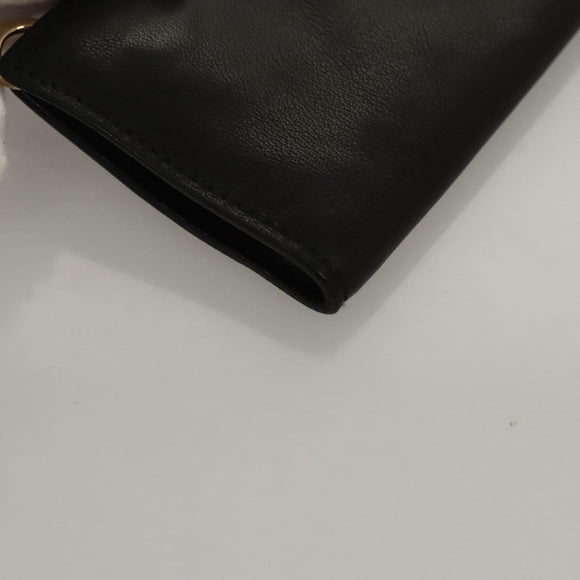 BOTTEGA VENETA Pouch Leather Black Auth bs24042