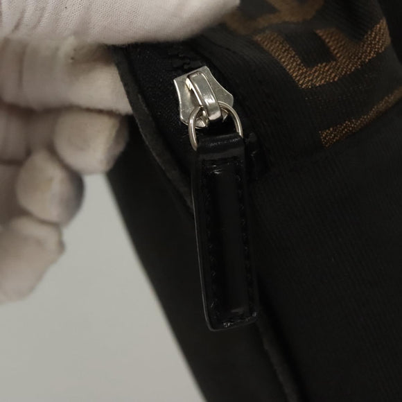 FENDI Hand Bag Canvas Black Auth bs24044