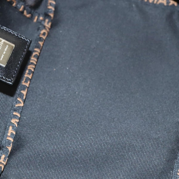 FENDI Hand Bag Canvas Black Auth bs24044