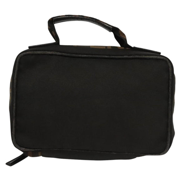 FENDI Hand Bag Canvas Black Auth bs24044