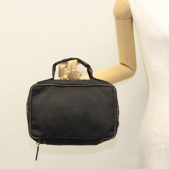 FENDI Hand Bag Canvas Black Auth bs24044