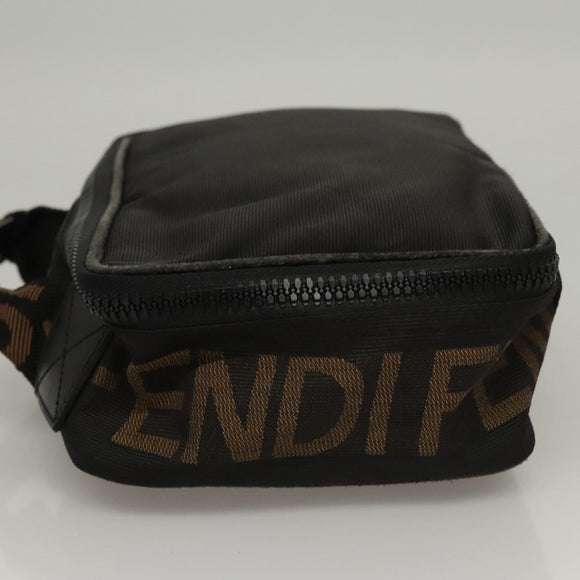 FENDI Hand Bag Canvas Black Auth bs24044