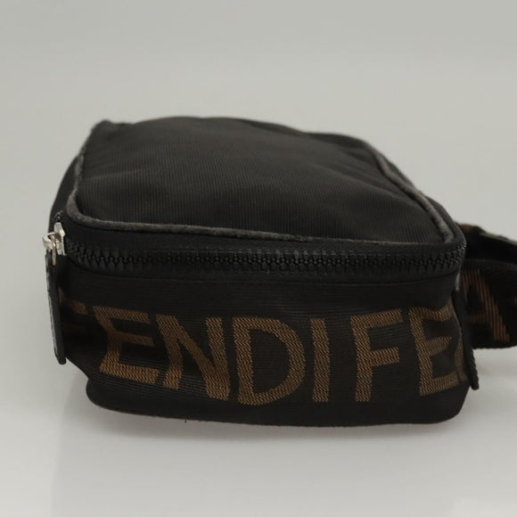 FENDI Hand Bag Canvas Black Auth bs24044