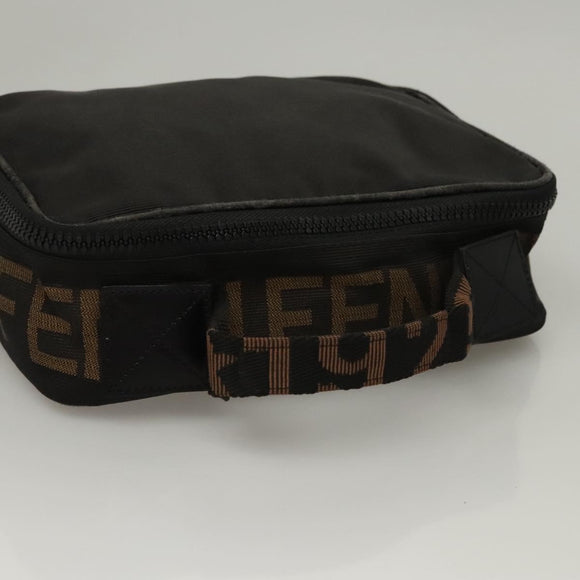 FENDI Hand Bag Canvas Black Auth bs24044