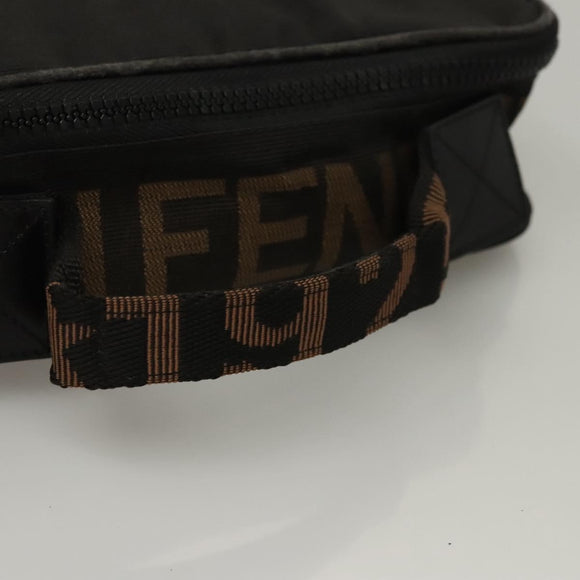FENDI Hand Bag Canvas Black Auth bs24044