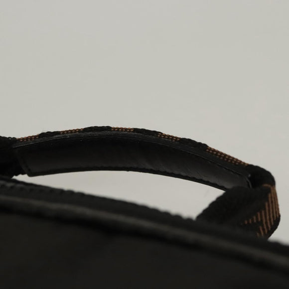 FENDI Hand Bag Canvas Black Auth bs24044