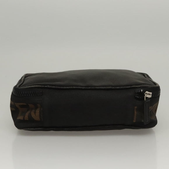 FENDI Hand Bag Canvas Black Auth bs24044