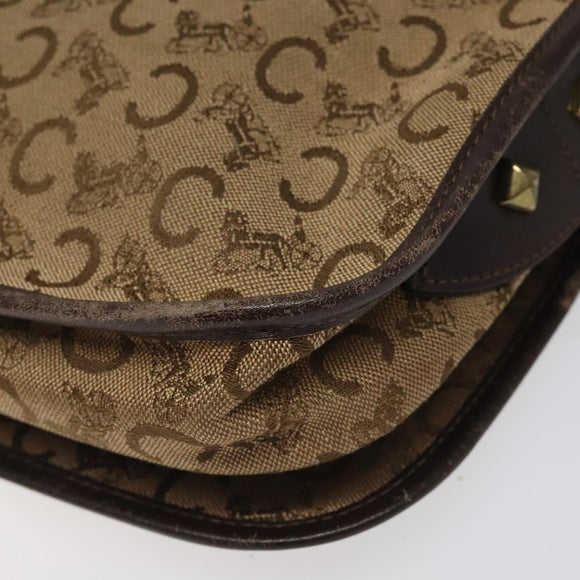 CELINE C Sulky Shoulder Bag Canvas Brown Gold Auth bs24045