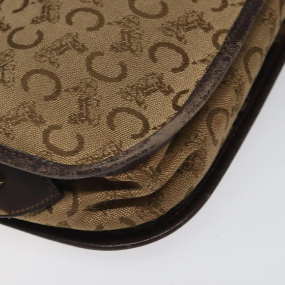 CELINE C Sulky Shoulder Bag Canvas Brown Gold Auth bs24045