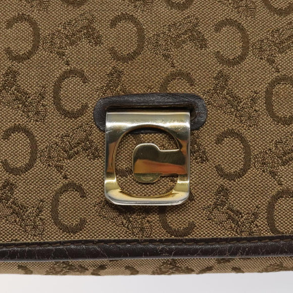 CELINE C Sulky Shoulder Bag Canvas Brown Gold Auth bs24045