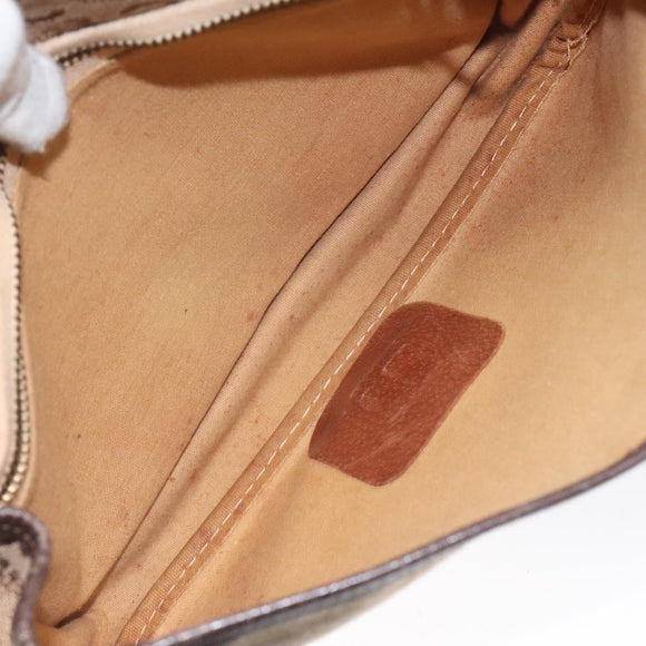 CELINE C Sulky Shoulder Bag Canvas Brown Gold Auth bs24045