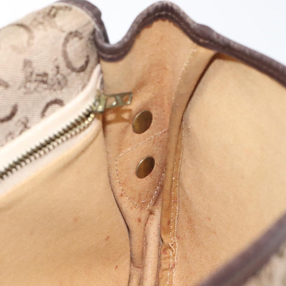 CELINE C Sulky Shoulder Bag Canvas Brown Gold Auth bs24045