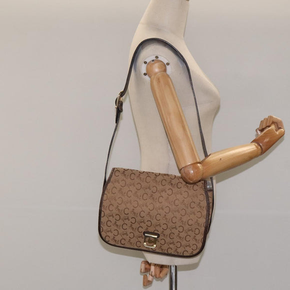 CELINE C Sulky Shoulder Bag Canvas Brown Gold Auth bs24045