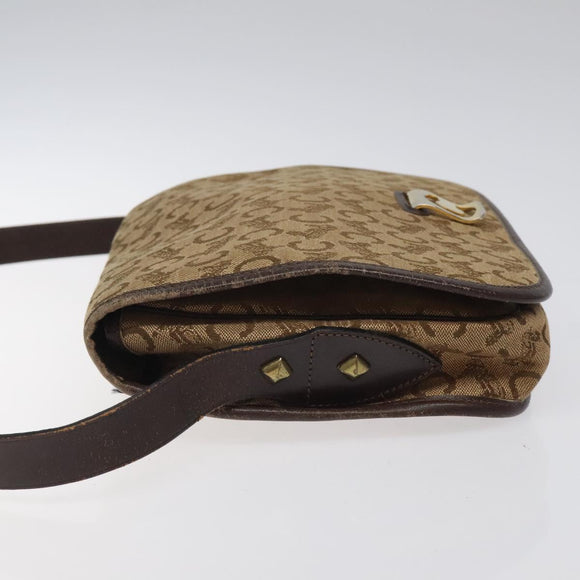 CELINE C Sulky Shoulder Bag Canvas Brown Gold Auth bs24045