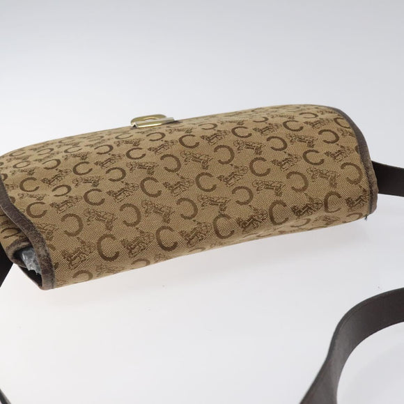 CELINE C Sulky Shoulder Bag Canvas Brown Gold Auth bs24045