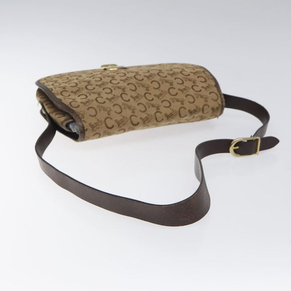 CELINE C Sulky Shoulder Bag Canvas Brown Gold Auth bs24045