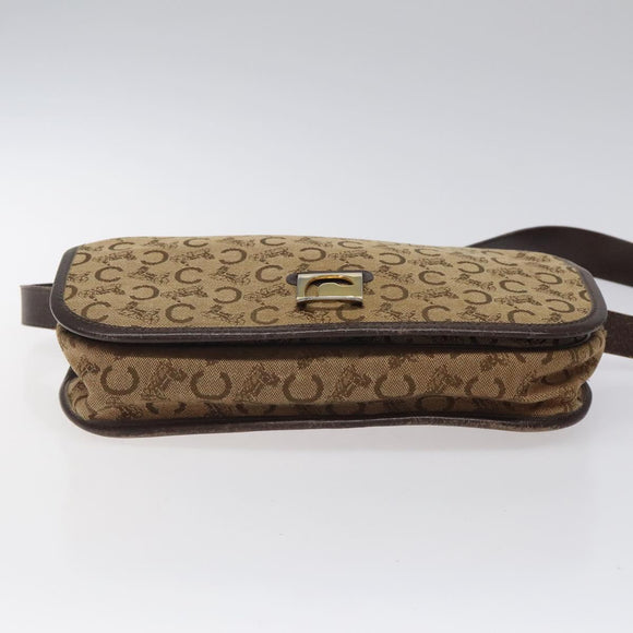 CELINE C Sulky Shoulder Bag Canvas Brown Gold Auth bs24045
