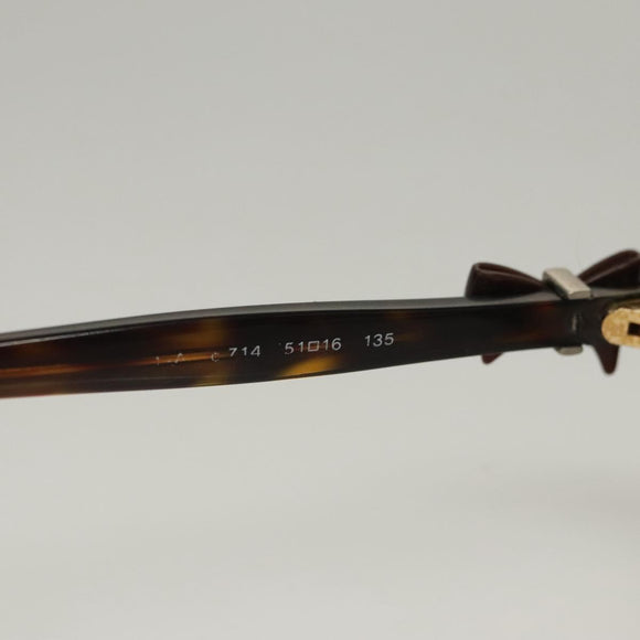 CHANEL Glasses plastic Khaki CC Auth bs24049