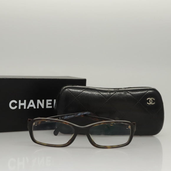 CHANEL Glasses plastic Khaki CC Auth bs24049