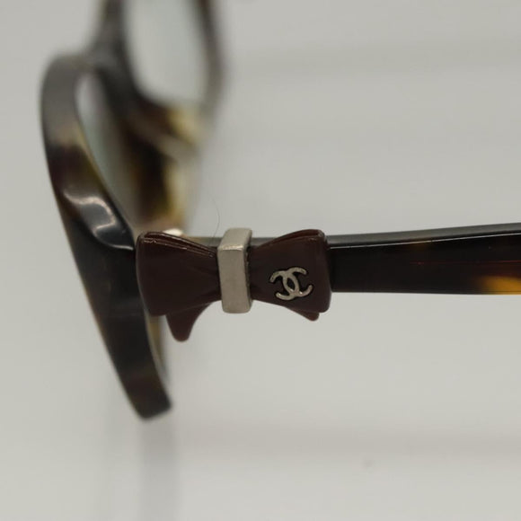 CHANEL Glasses plastic Khaki CC Auth bs24049