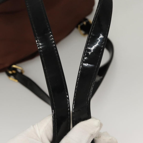 BALENCIAGA Backpack Nylon Brown Auth bs24055