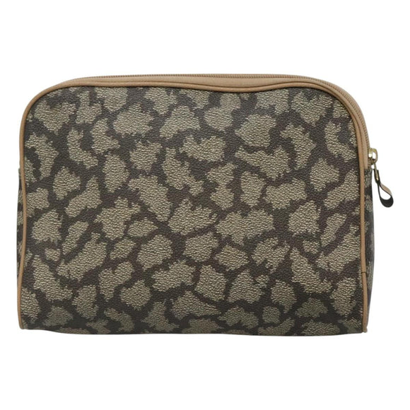 SAINT LAURENT Clutch Bag PVC Gray Auth bs24056
