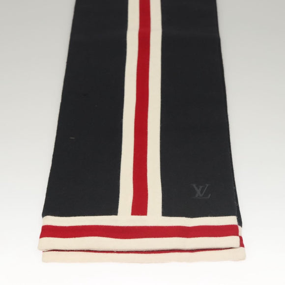LOUIS VUITTON Scarf Wool Navy LV Auth bs24069