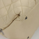 CHANEL Matelasse Hand Bag Leather Beige CC Auth bs24070V-15