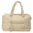 CHANEL Matelasse Hand Bag Leather Beige CC Auth bs24070V-13
